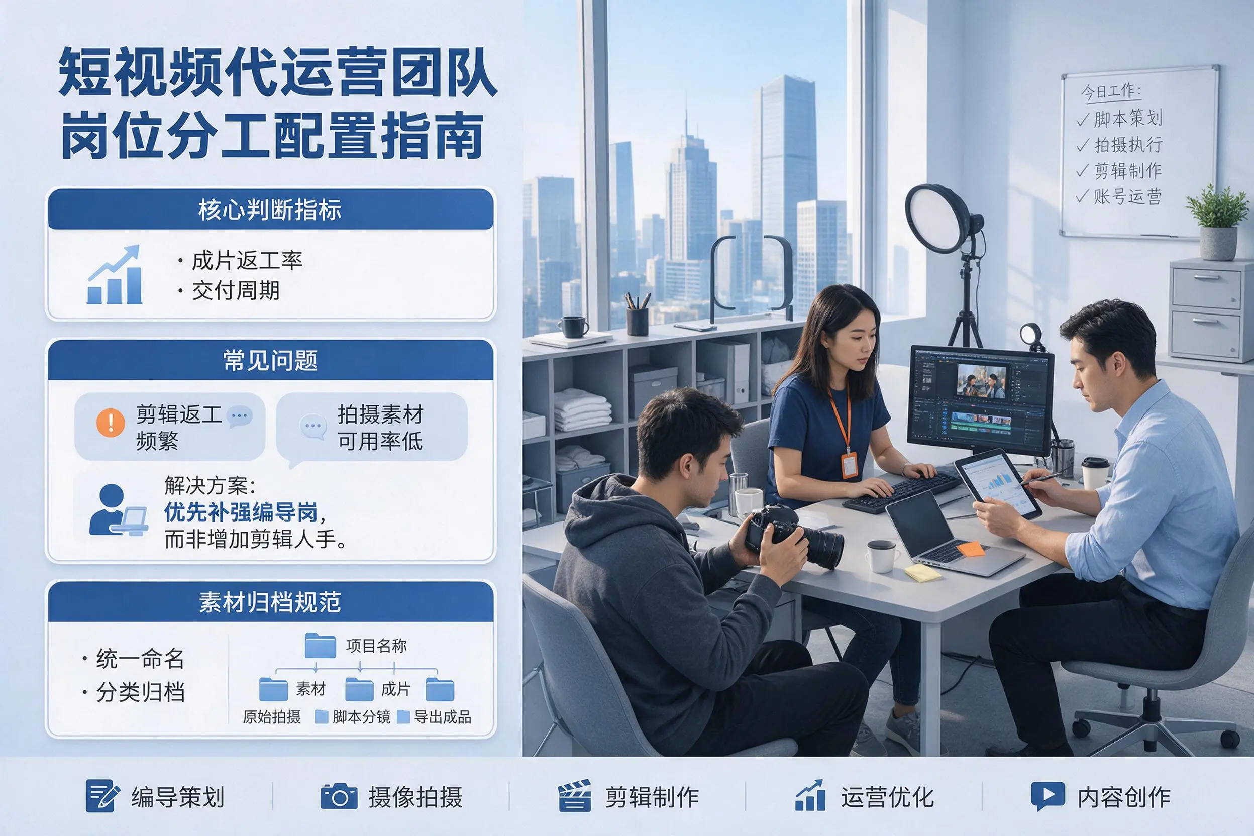 短视频代运营团队如何配置？威海企业岗位分工科普说明