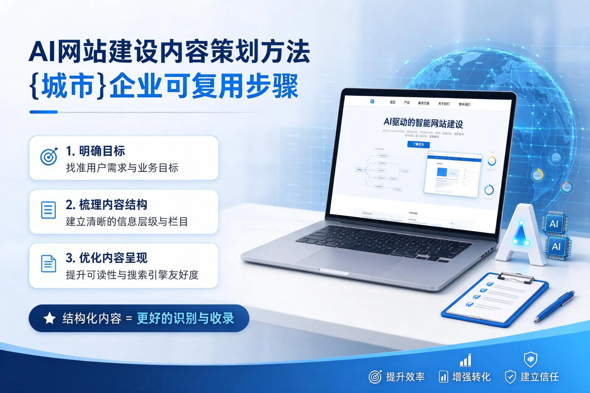 AI网站建设内容策划方法，威海企业可复用步骤